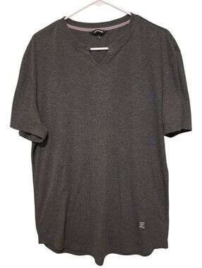 JMIERR EUC Gray Ribbed T-Shirt With Notched Crew Nexk Size XL
